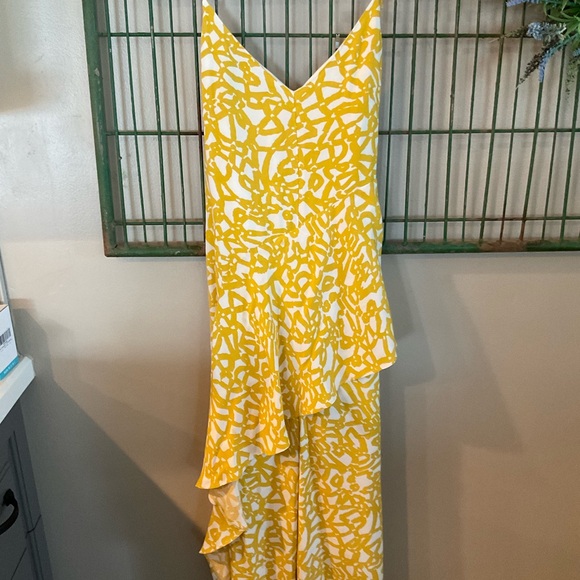 Anthropologie Maeve Yellow White Goldenrod Britany  Jumpsuit Sz12 EUC - Picture 5 of 9